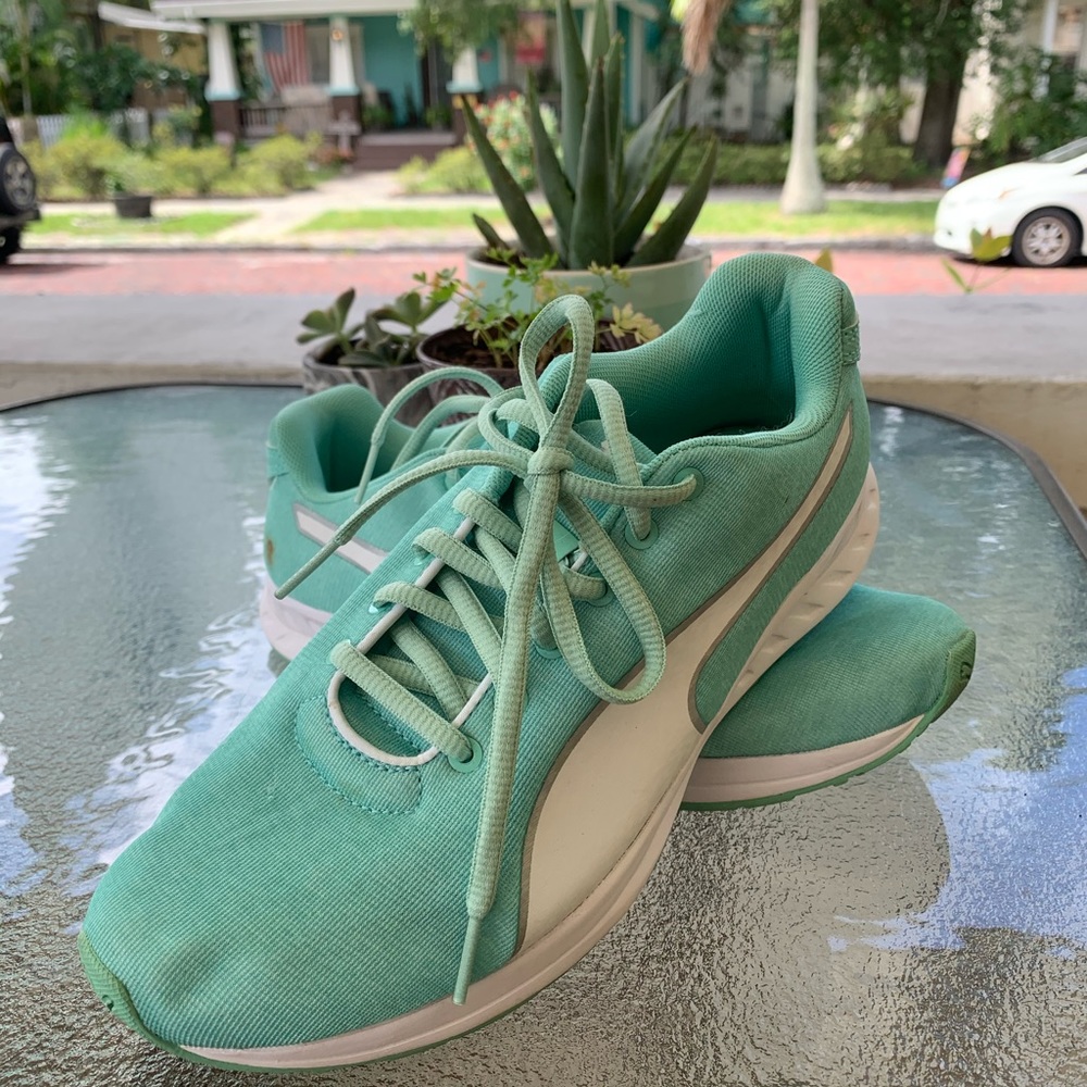 Seafoam Green Puma Sneakers